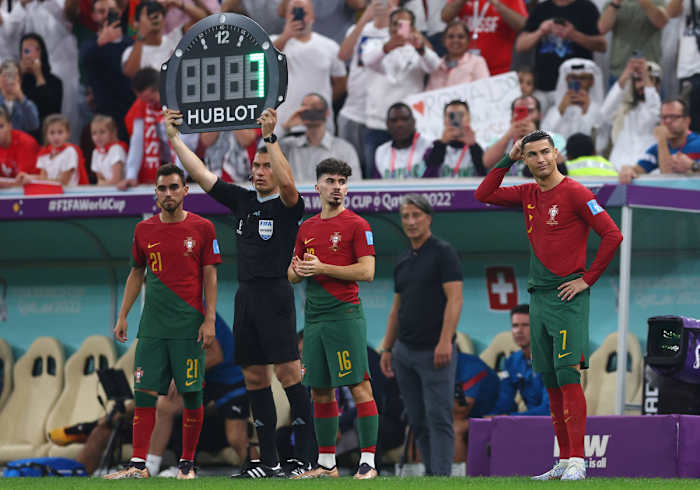 Cristiano Ronaldo comes on vs. Switzerland
