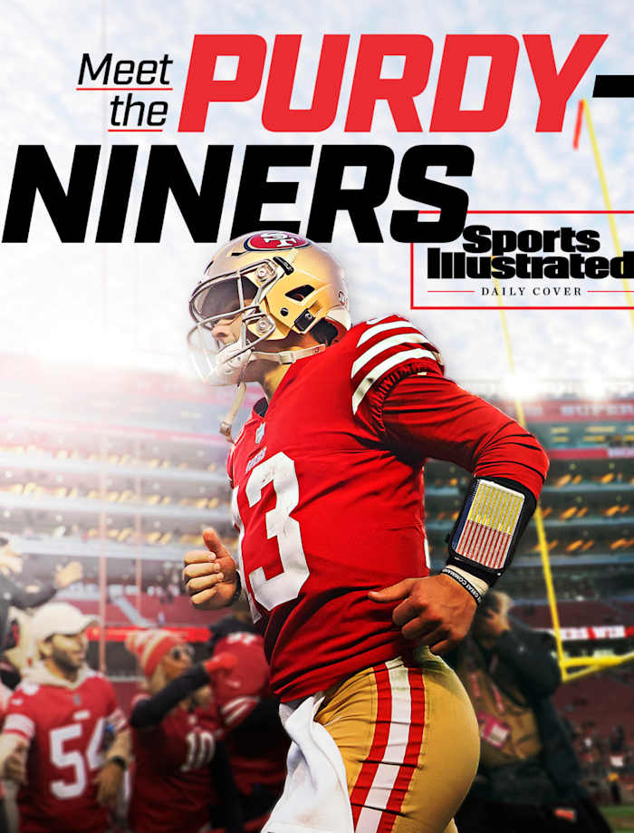 Brock Purdy jogs off the field