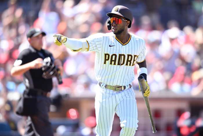 San Diego Padres OF Jurickson Profar celebrates home run