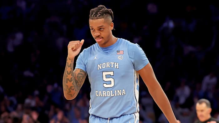 UNC’s Armando Bacot pumps his fist