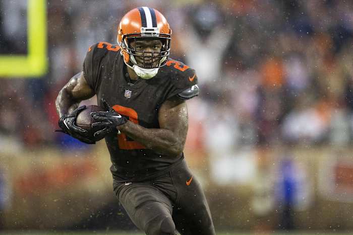 Cleveland Browns receiver Amari Cooper (2) runs after a catch against the Tampa Bay Buccaneers. Mandatory Credit: Scott Galvin-USA TODAY Sports