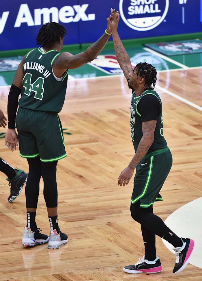 Boston Celtics center Robert Williams, guard Marcus Smart