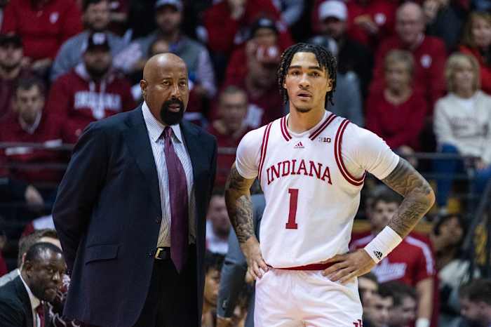 Indiana coach Mike Woodson has plenty of faith in freshman point guad Jalen Hood-Schifino. (USA TODAY Sports)