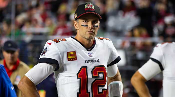 Buccaneers quarterback Tom Brady (12) against the Cardinals at State Farm Stadium.