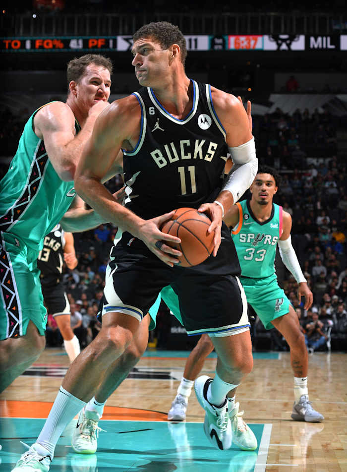 As the game evolved, Lopez became a perimeter threat. But he still knows his way around the block.
