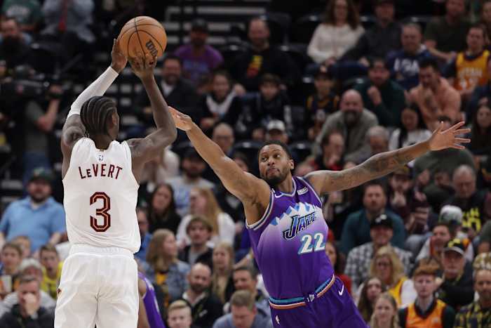 Utah Jazz forward Rudy Gay, Cleveland Cavaliers guard Caris LeVert