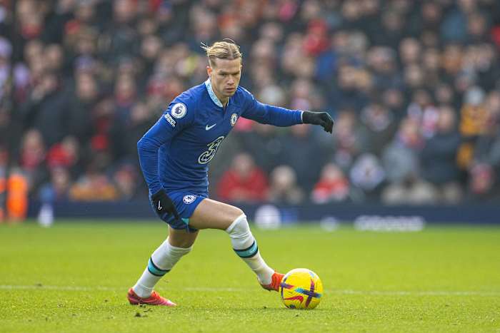 Mykhailo Mudryk pictured during his Premier League debut for Chelsea in January 2023