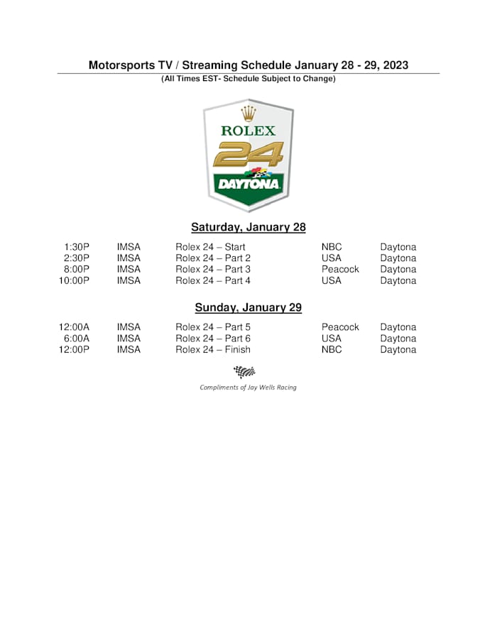 23Motorsports-TV-Schedule-January-28-29