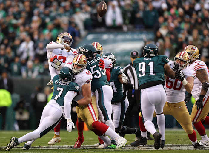 Philadelphia dominated at the line of scrimmage with Haason Reddick, Brandon Graham and Fletcher Cox during the NFC championship.