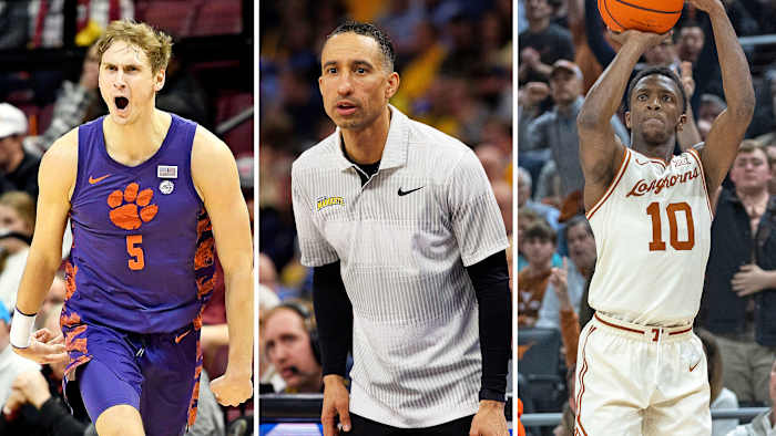 Clemson’s Hunter Tyson, Marquette coach Shaka Smart and Texas’s Sir’Jabari Rice