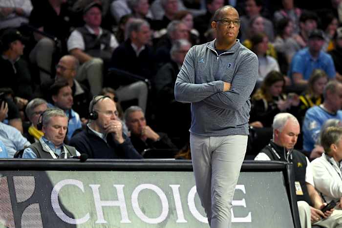 North Carolina basketball coach Hubert Davis