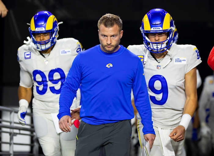 Sean Mcvay, Aaron Donald and Matthew Stafford