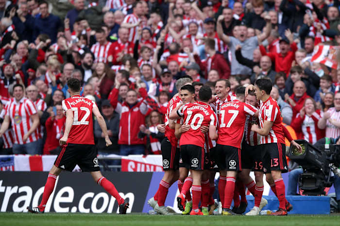 Sunderland celebrating McGeady's first half strike. 