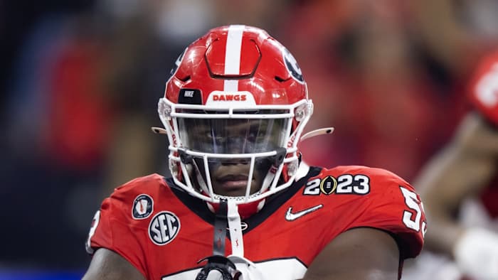 Broderick Jones (Photo by Mark J Rebilas/USA Today Sports)