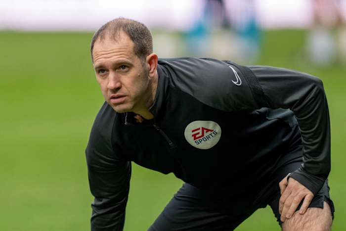 Jeremy Simpson in the warm up for a Championship clash between QPR and Reading.
