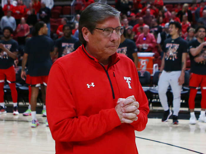 Texas Tech coach Mark Adams before a game against Oklahoma State.