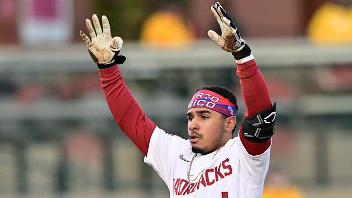 Arkansas Razorbacks Harold Coll had a big offensive night