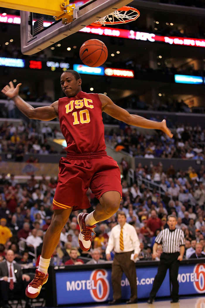 USC Trojans forward DeMar DeRozan dunks the ball.