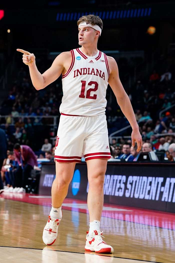 Miller Kopp (12) gestures in the first half against the Kent State Golden Flashes at MVP Arena.