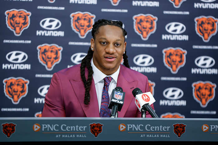 New Bears LB Tremaine Edmunds at a press conference