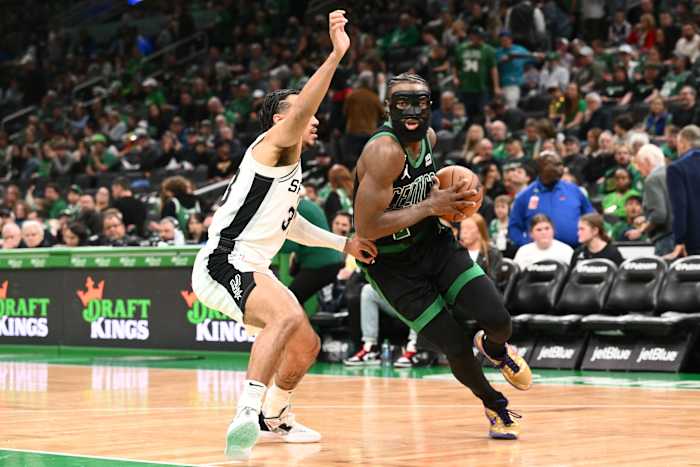 Jaylen Brown Tre Jones Celtics