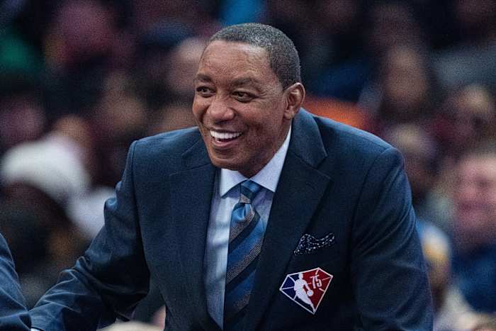 NBA great Isiah Thomas during the 2022 NBA All-Star Saturday Night