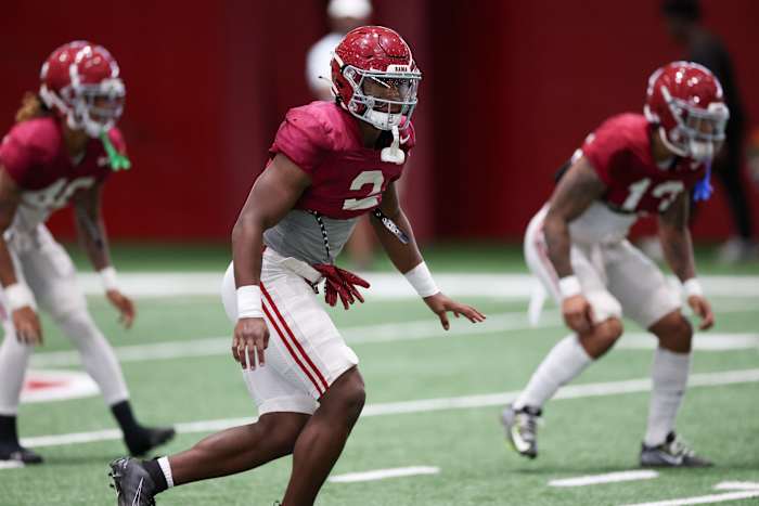 Terrion Arnold, Alabama football practice - April 3, 2023