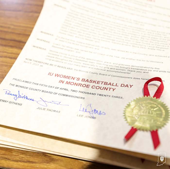 IU Women's Basketball Day in Monroe County document