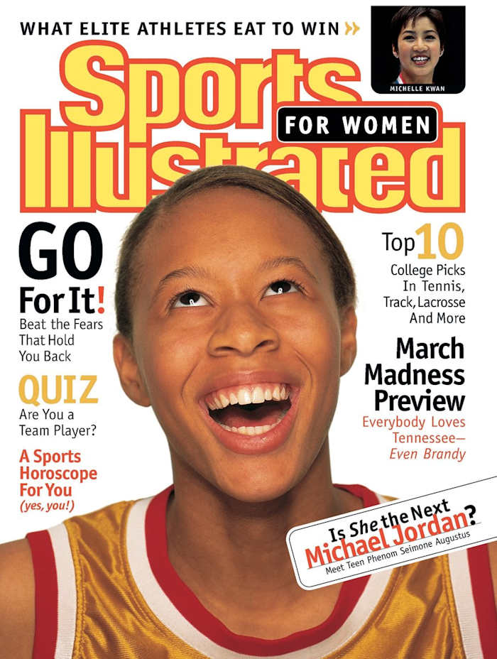 Seimone Augustus on the cover of Sports Illustrated For Women with the blurb: Is she the next Michael Jordan?