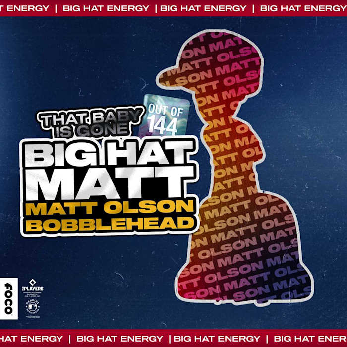 Matt Olson Big Hat That Baby is Gone Celebration Bobblehead