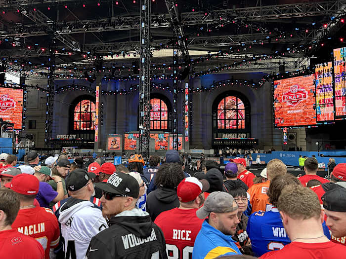 The NFL stage at Union Station in Kansas City. (AllTitans.com photo by Tom Brew)