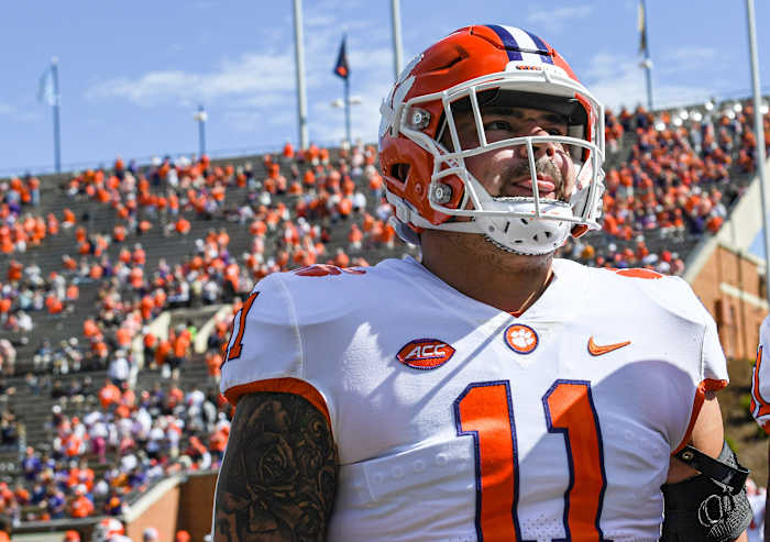 Bryan Bresee looks on ahead of Clemson's matchup with Wake Forest.