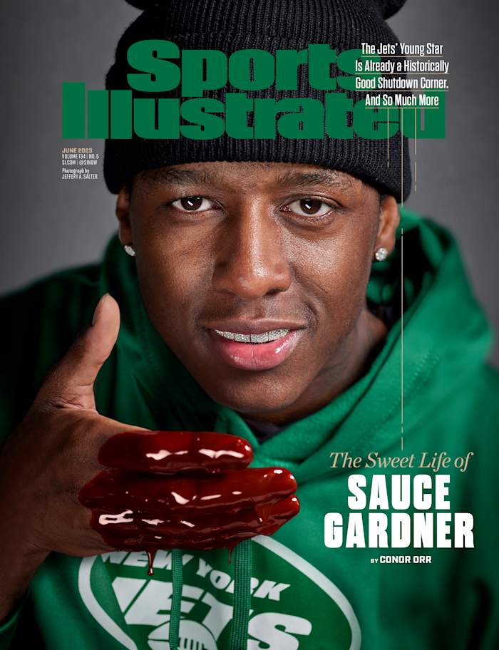 Sauce Gardner on the cover of the June 2023 issue of Sports Illustrated.