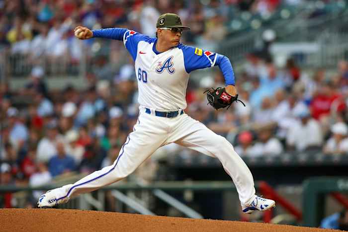 May 20, 2023; Atlanta, Georgia, USA; Atlanta Braves starting pitcher Jesse Chavez (60) throws against the Seattle Mariners in the second inning at Truist Park. Mandatory Credit: Brett Davis-USA TODAY Sports