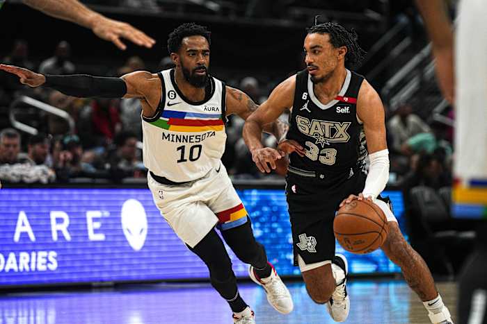 Mike Conley Tre Jones Timberwolves
