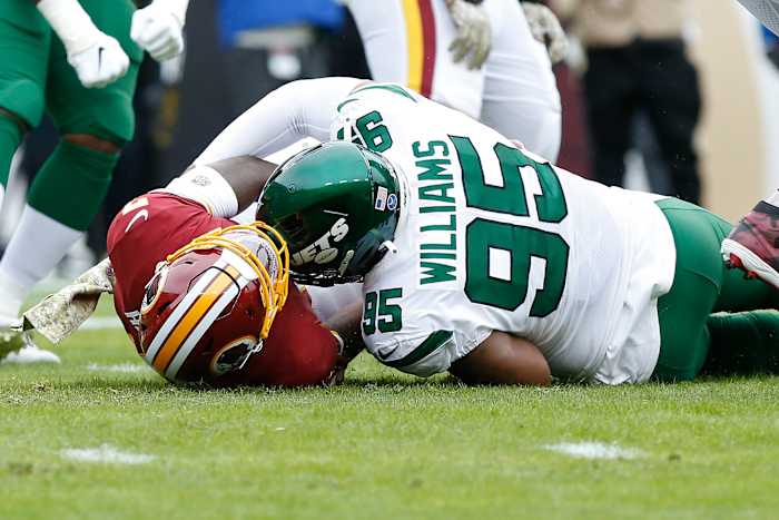Jets' DT Quinnen Williams in a 2019 game against Washington