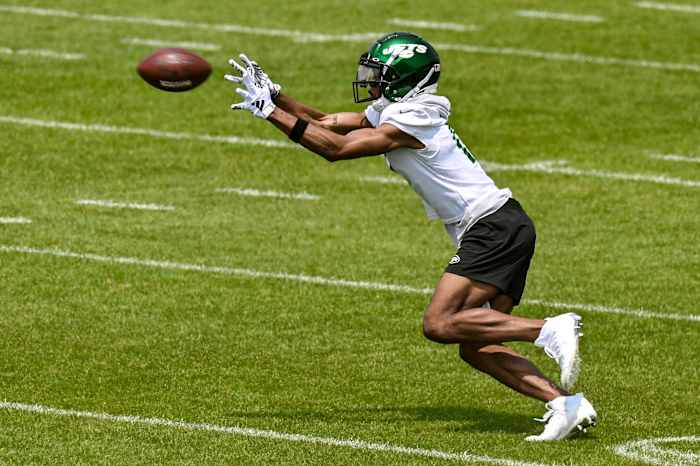 WR Garrett Wilson at Jets' OTAs