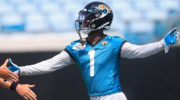 Jacksonville Jaguars running back Travis Etienne