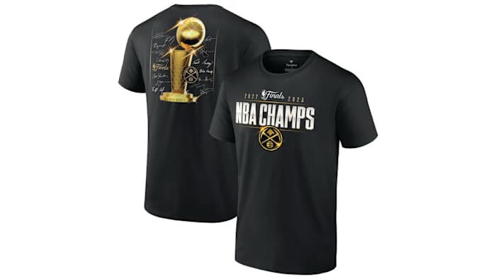 Denver Nuggets Fanatics Branded 2023 NBA Finals Champions Triple Threat Roster Signature T-Shirt