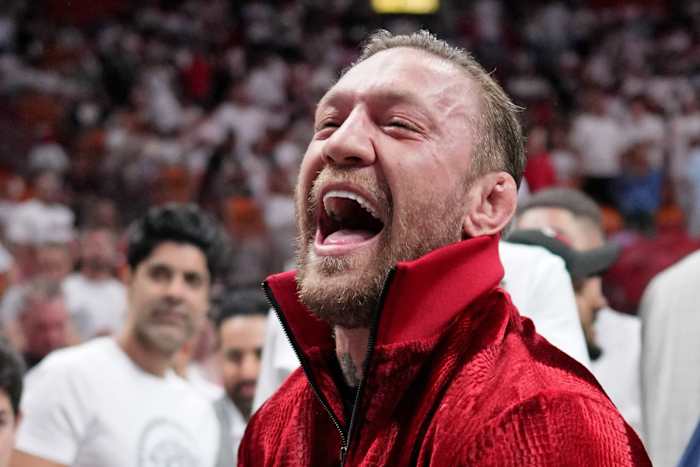 UFC superstar Conor McGregor in attendance for game 4 of the NBA Finals between the Miami Heat and the Denver Nuggets.
