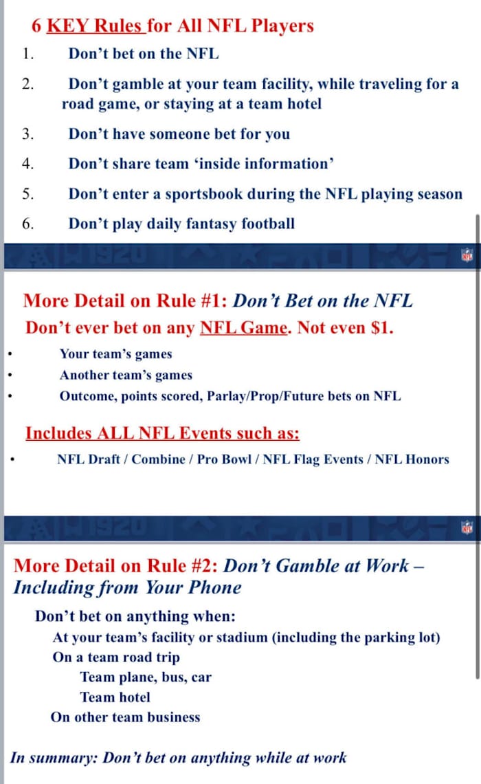 NFL Gambling Rule