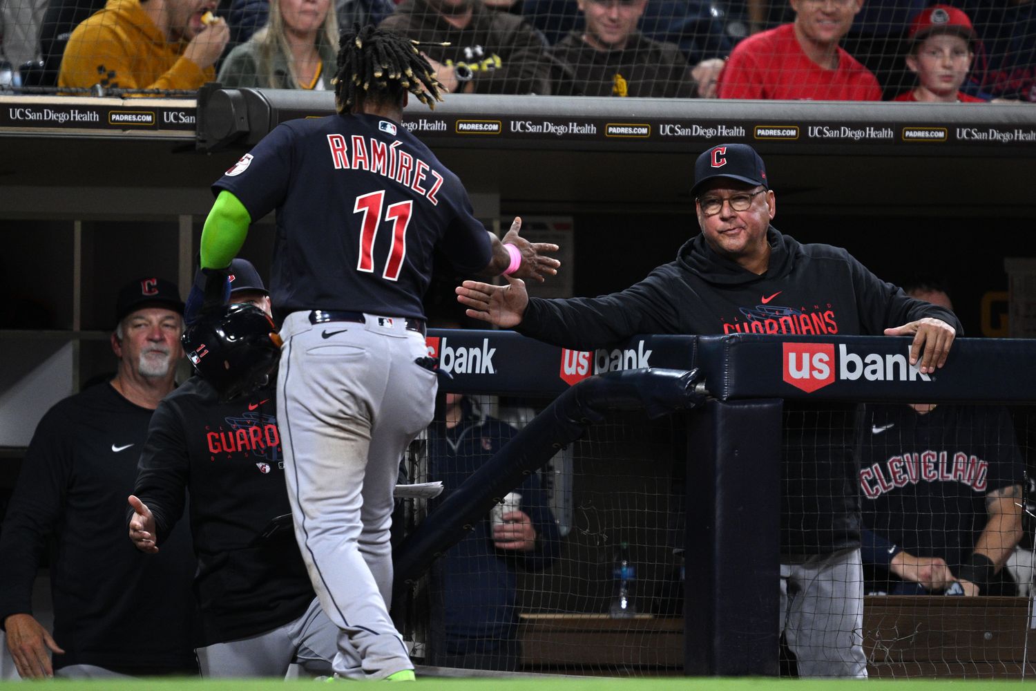 Jose Ramirez Terry Francona Jun 13 2023