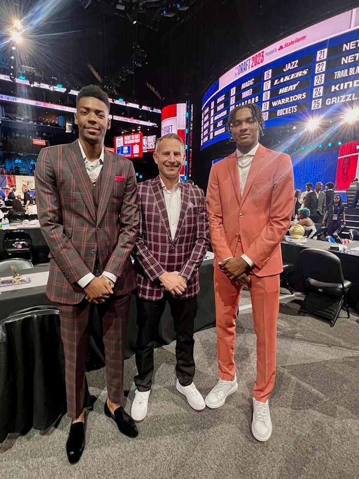 Brandon Miller, Nate Oats and Noah Clowney at 2023 NBA Draft