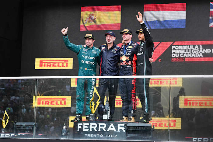 Fernando Alonso, Adrian Newey, Max Verstappen, Lewis Hamilton