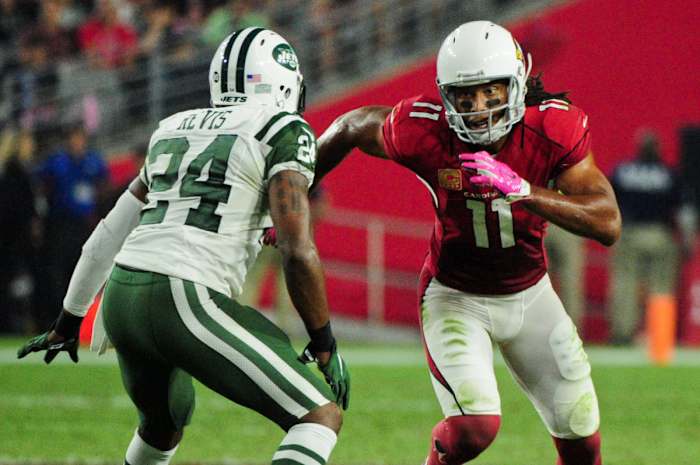 CB Darrelle Revis defends WR Larry Fitzgerald