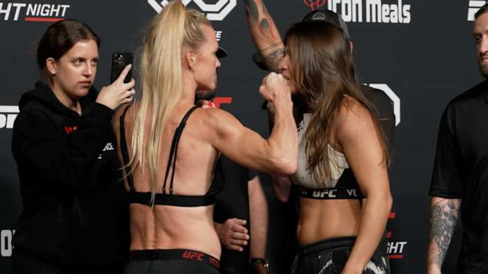 Holly Holm and Mayra Bueno Silva.