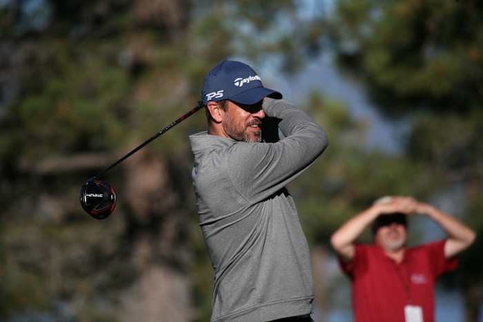 Jets' QB Aaron Rodgers at the 2023 ACC in Lake Tahoe