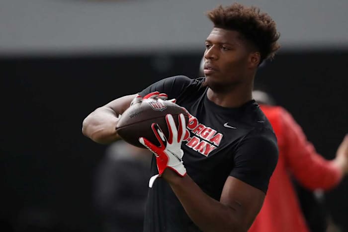 Former Georgia Bulldogs TE Darnell Washington during his pro day on March 15