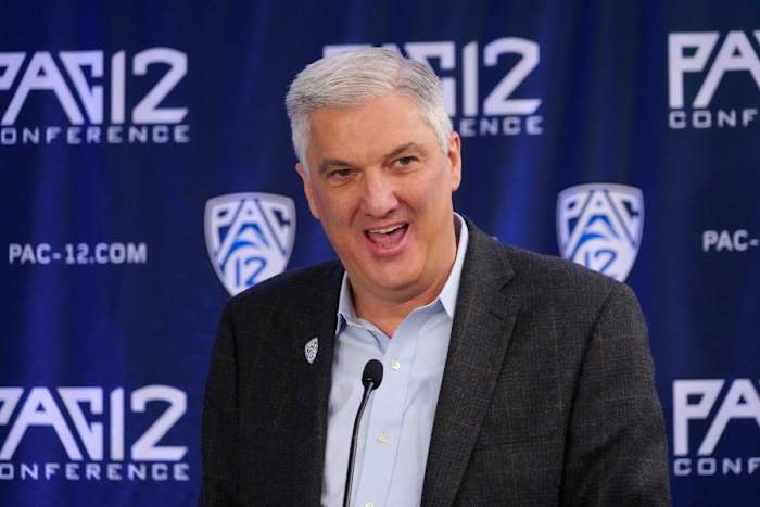 Pac-12 commissioner George Kliavkoff during Pac-12 Media Day at Pac-12 Network Studios