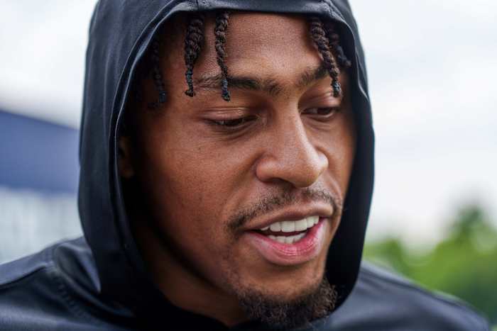 June 14, 2023; Indianapolis, IN, USA; Indianapolis Colts running back Jonathan Taylor (28) speaks with media Wednesday, June 14, 2023, after mandatory minicamp at the Indiana Farm Bureau Football Center in Indianapolis.